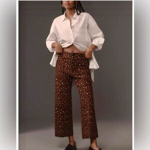 Maeve Leopard Print Wide Leg Pants